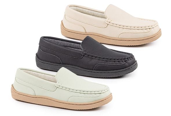 My Pillow Slippers  Grey Size 9  worn once $70 MY PILLOW MY SLIPPER Slip-On Leather Memory Foam Moccasins  main image 4
